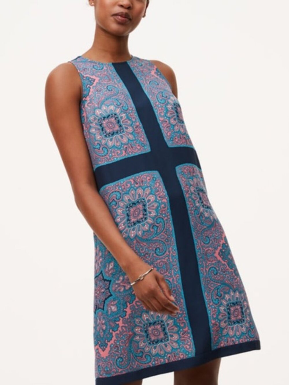 LOFT Floral Medalion Dress Large